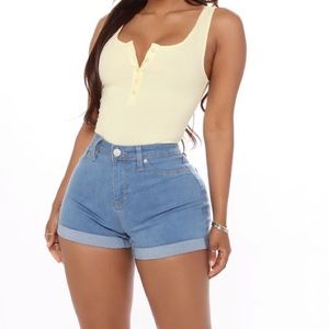 High Rise Denim Shorts